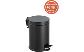 Resim 3 Litre Paslanmaz Çelik Pedallı Banyo Çöp Kutusu Siyah 