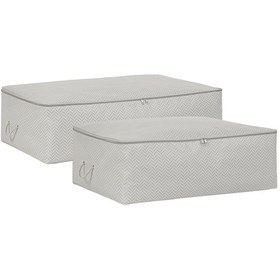 Resim Ocean Home Textile 2'li Gri Balıksırtı Baza Altı Hurç Set 