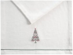Resim Home Christmas Runner Yılbaşı Ağacı Nakış Krem 50 x 150 GoldenNM-622 