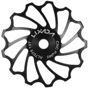 Resim 7075 Alüminyum Seramik Rulmanlı Bisiklet Arka Vites Kolu Tekerlekleri, 13 Diş, Siyah, 2 Adet Seti 