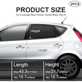 Resim Lidyahan Store Yan Cam Perdesi, Araba Cam Perdesi, Otomobil Camı Güneşliği,güneşlik Araba (2 Paket Siyah) 