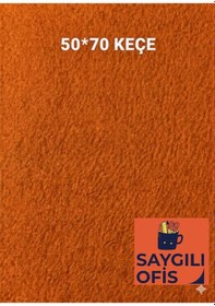Resim 50x70 Cm Keçe 2.0 Mm 1 Adet Renkli Hobi Keçesi Elişi Keçesi Anasınıfı Kreş Turuncu 