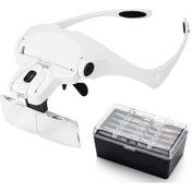 Resim Moveevo Kaş Dövmesi Kirpik Uzatma Için 2 Led'li Baş Üstü Büyüteç 