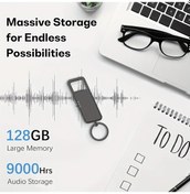 Resim Challenger 128gb Dijital Ses Kaydedici Oynatma 9000 Saat Depolama 24 Saat Pil Usb C Gürültü Azaltma Toplantı Ders Ve Röportajlar İçin 