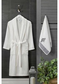 Resim Erkek Havlulu Banyo Bornoz Takımı %100 Pamuklu Beyaz S-m Diğer 