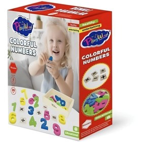 Resim NessiWorld Kutuda 26 Parça Ahşap Kasalı Renkli Rakamlar 