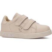 Resim Bej Cırtlı Ortopedik Çocuk Işıklı Sneaker 
