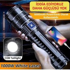 Resim Valkyrie Ultra Güçlü Yüksek Parlaklık M80 Led Şarjlı El Feneri 6000mah Powerbank Siyah 