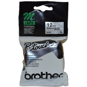Resim Brother Tonersepeti Brother M-931 Gümüş Üzerine Siyah P-Touch Etiket 12mm - PT-55 / PT-60 / PT-80 