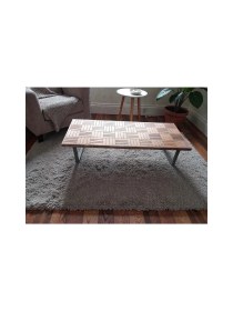 Resim Mirrorss Orta Sehpa Ceviz Renk Çay Kahve Ofis Salon Sehpası Retro Tasarım 150 x 60 cm 