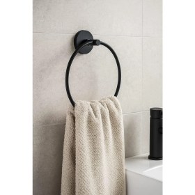 Resim Yuvarlak Havlu Askılığı, Siyah 