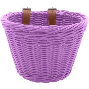 Resim Çocuk Bisiklet Ön Sepet Bisiklet Askılı Sepet Bisiklet Pp Rattan Dokuma Sepet Ayarlanabilir Kemerlerle F Mor Mor 