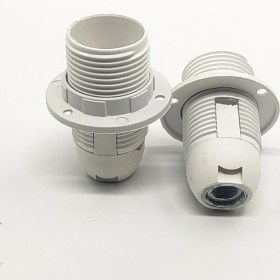 Resim Dekoratif Plastik E-14 Tam Dişli Halkalı Geçmeli Duy Beyaz (2 Adet) 