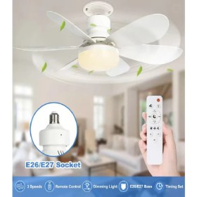 Resim Kılıforyum Tavan Vantilatörü Kumandalı LED Işık Fan 3 Renk Vantilator Duy' a Montaj Olur Kolay Kurulum 