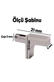 Resim Badem10 Raf Pimi Düz Vantuzlu Cam Ahşap Metal Raf Tutucu Çivisi Mobilya Dolap Pimi (50 Adet) 