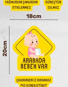 Resim alışveriş kurdu Arabada Bebek Var Araba-Motosiklet Cam Etiket Sticker - Kız Sarı 