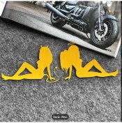 Resim Melek & Şeytan Siluet Sticker – Araç & Laptop Dekoratif Etiket 