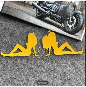 Resim Melek & Şeytan Siluet Sticker – Araç & Laptop Dekoratif Etiket 