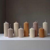 Resim 3D Çizgili Sütun Mum Kalıpları - Ribbed Geometrik Soyut Dekoratif Silikon Kalıplar El Yapımı Sabun, Mumlar ve Kokular için, Sanatsal Mum Yapımı Malzemeleri | Soyut Mum Tasarımı | Silikon Kalıplar 