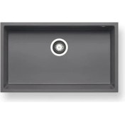 Resim Pyramis Pyragranite Tetragon Eviye 70cmx40cm 1b Iron Grey 