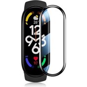 Resim Microcase Xiaomi Mi Band 7 Tam Kaplayan Kavisli Ekran Koruyucu 3D Pet Film - Siyah 