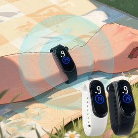 Resim 2 adet Elektronik Spor Bilekliği Hafif Rahat Tasarım Koşu Kampı için Uygun Unisex Ortaokul Mezuniyeti Açık Taşınabilir El Bantları 
