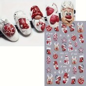Resim Yeni Noel 5D Kabartma Tırnak Çıkartmaları - Kendinden Yapışkanlı Simli Santa, Geyik Kar Taneleri ve Şeker Kamışı Desenleri, Parlak Kırmızı & Beyaz Karikatür Tasarımlar, Ayakkabılar ve Festivallere Özel El İşleri için Noel Stickerları, Mevsimlik Dekorasyon 