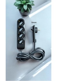 Resim 4 Lü Uzatma Kablosu 3m Ultra İnce Fiş 5mm Dar Alan Uyumlu Topraklamalı Çocuk Korumalı Siyah 3 M 