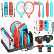Resim Sunshine022 Nintendo Switch İçin 15 İn 1 Spor Aksesuar Seti Masaüstü Standlı Dayanıklı Abs 