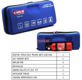 Resim Carub Eva Lüx Belgeli 1 kg Söndürcülü Tam Trafik Seti 