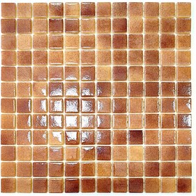 Resim MozaiKristaL Tüm yüzeyler için 25x25mm P. Krem- Kahve, 31,5x31,5cm Fileli Cam Mozaik. (10 File-1m2) 