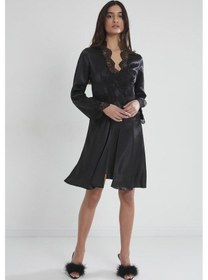 Resim Pierre Cardin 6'lı Midi Gecelik Sabahlık Set 6335 Siyah 001 
