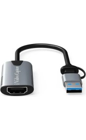 Resim Diperla Type-C To USB 2 In1 Video Capture Yakalama Kartı 4K 1080P Uçlu HDMI To Type-C Pc Video Edit Adaptor 