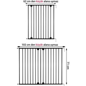 Resim 62-102 Cm Metal Uzayan Güvenlik Kapısı Siyah 