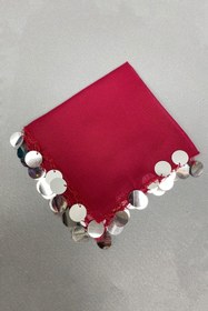 Resim Hobigram Gümüş Pullu Lüx Halay Mendili 1 Adet Koyu Bordo – Kına Eğlence Aksesuarı, Şık Tasarım – Kına Eğlenc 