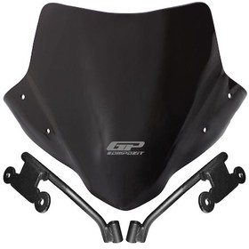 Resim GP Kompozit Honda CB750 Hornet 2023-2024 Uyumlu Ön Cam Siyah 28 cm 