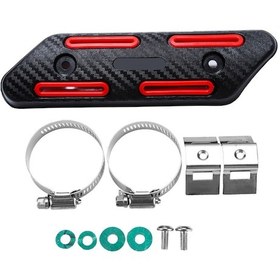 Resim Monyee Motosiklet Ekzos Koruyucu Kılıfı, Isı Yalıtımı Ve Isı Dağıtımı Sağlar, Abs Malzeme, Crf Ve Off-road Modelleri İçin Uygun, Kırmızı 