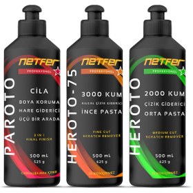 Resim Netfer 3'lü Ince Orta Pasta Cila Set - 3x500 ml 