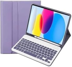 Resim Fogy Ipad (A16) 10. Nesil 2022/2025 ile Uyumlu Bluetooth Türkçe Q Klavyeli Kılıfı, Lila 