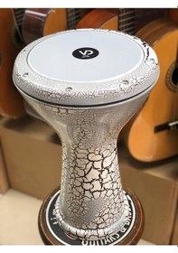 Resim 3040 Döküm Beyaz Çatlak Boyalı Darbuka/çömlek 