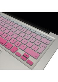 Resim Apple Uyumlu MacBook Air Pro Klavye Koruyucu Türkçe Q Gradient Eski Usb Li Model 2008/2017 Yılı İle Pembe 