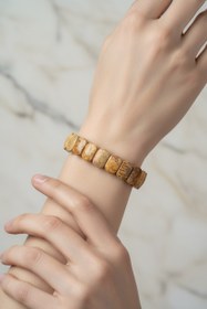 Resim Fosil Mercan Doğal Taş Geniş Kesim Bileklik - 17 cm 