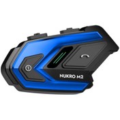 Resim Nukrotech Nukro M2 Bluetooth İnterkom Seti - Mavi (2 Kişi Bağlantılı ve Müzik Paylaşımı) 
