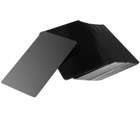 Resim Passing 100 Adet Siyah Alüminyum Alaşımlı Kartvizit Boş Metal Kart 0.2mm Gravür İçin 