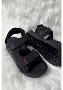 Resim Günlük Unisex Kalın Anatomik Taban Cırtlı Ayarlanabilir Plaj Havuz Deniz Sandalet 037-337-183 Siyah Gençpoli 