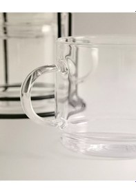 Resim River World Fincan Seti 4'lü Borosilikat Standlı Renkli 