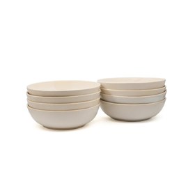 Resim Stoneware Yayvan Bowl - İnci Beyaz / 8'li Set 