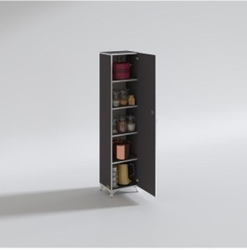 Resim Kenzlife mutfak dolabı zehra 168*030*032 gri kilitli ayaklı banyo evrak ofis kitaplık ayakkabılık kiler 