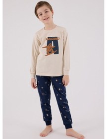 Resim Arnetta Erkek Çocuk Krem Pijama Takımı Ar3516-c-v2 