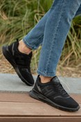 Resim BOUIS Erkek Siyah Casual Hafif Rahat Spor Ayakkabı Esnek Kaymaz Taban Desenli Dayanıklı Sneaker 